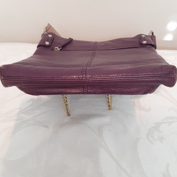 Danier Purple Distressed Leather Crossbody Bag - Picture 5 of 15